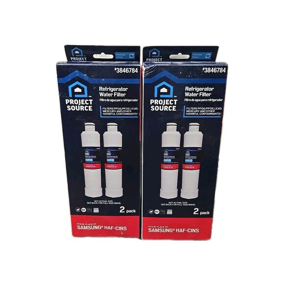 4 PACK - Project Source 3846784 Refrigerator Water Filter for Samsung HAF-CIN - Picture 1 of 8